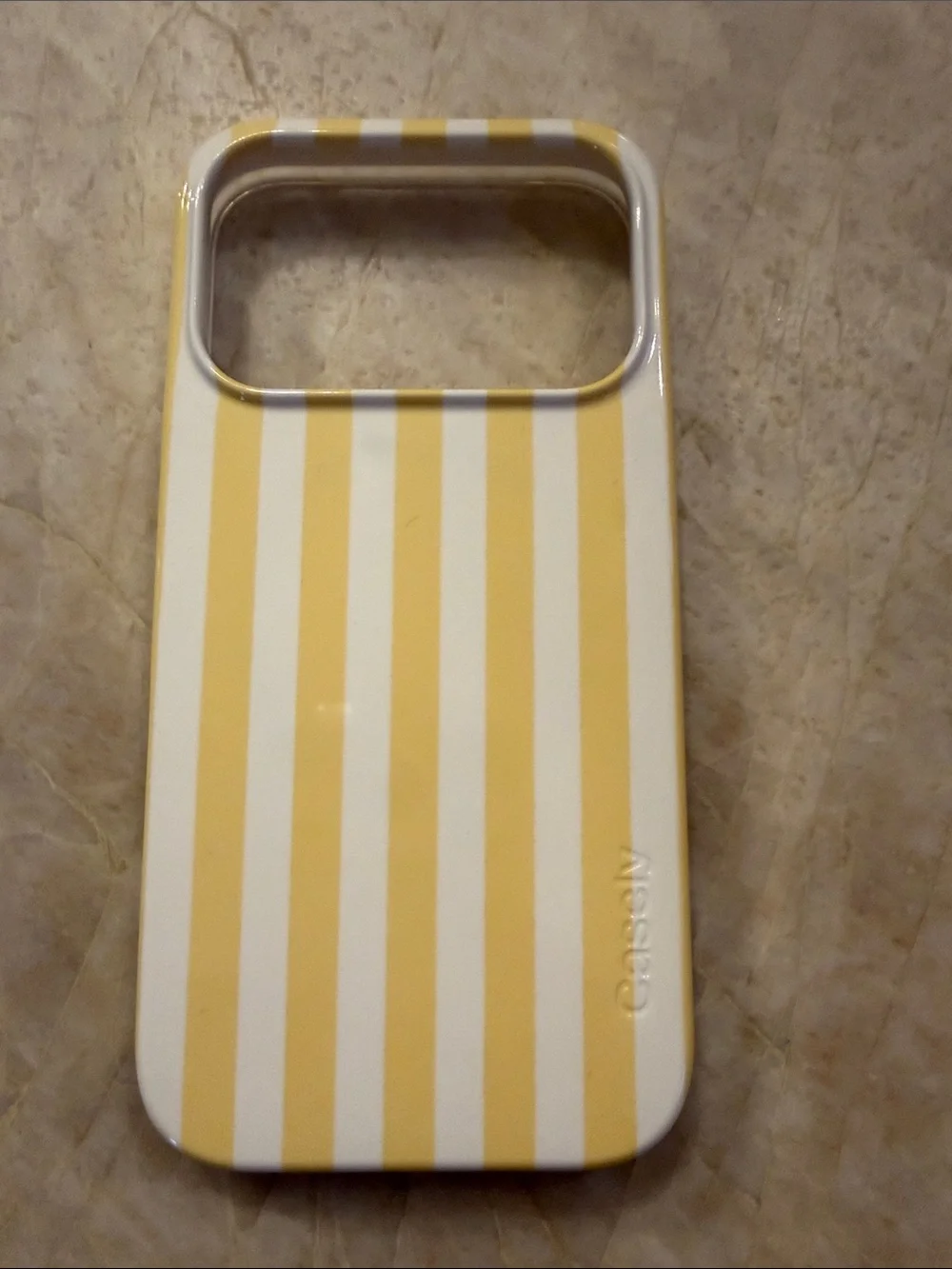 Casely Yellow & White Striped Protective Phone Case